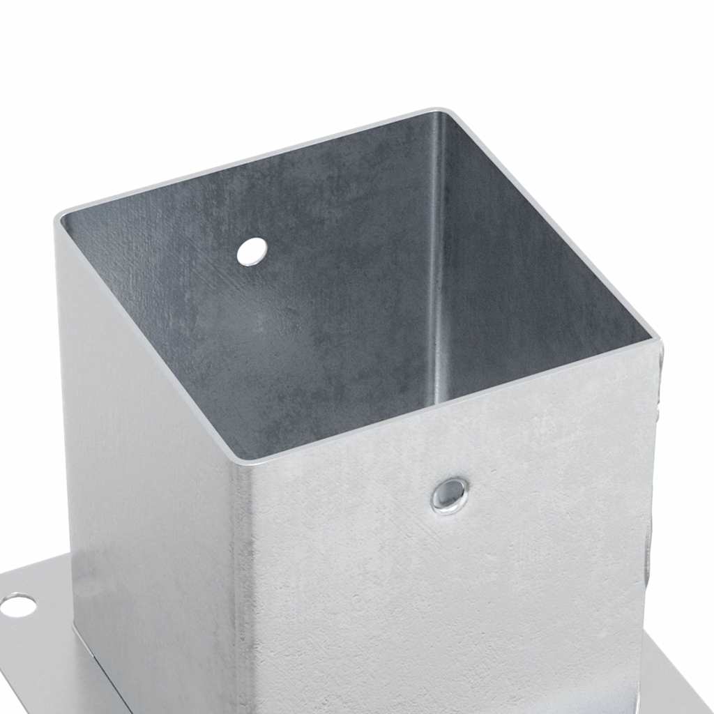 Pfostenträger Quadratisch 4Stk. Silber 46x46mm Verzinkter Stahl
