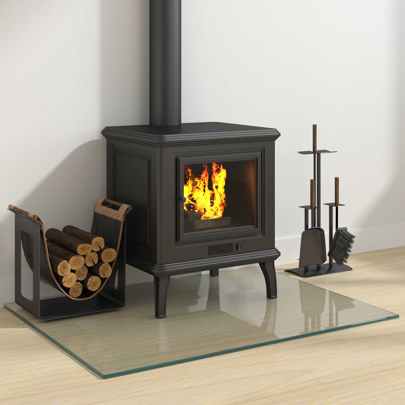 Feuerstelle Glasplatte Transparent 80 x 50 cm Glas