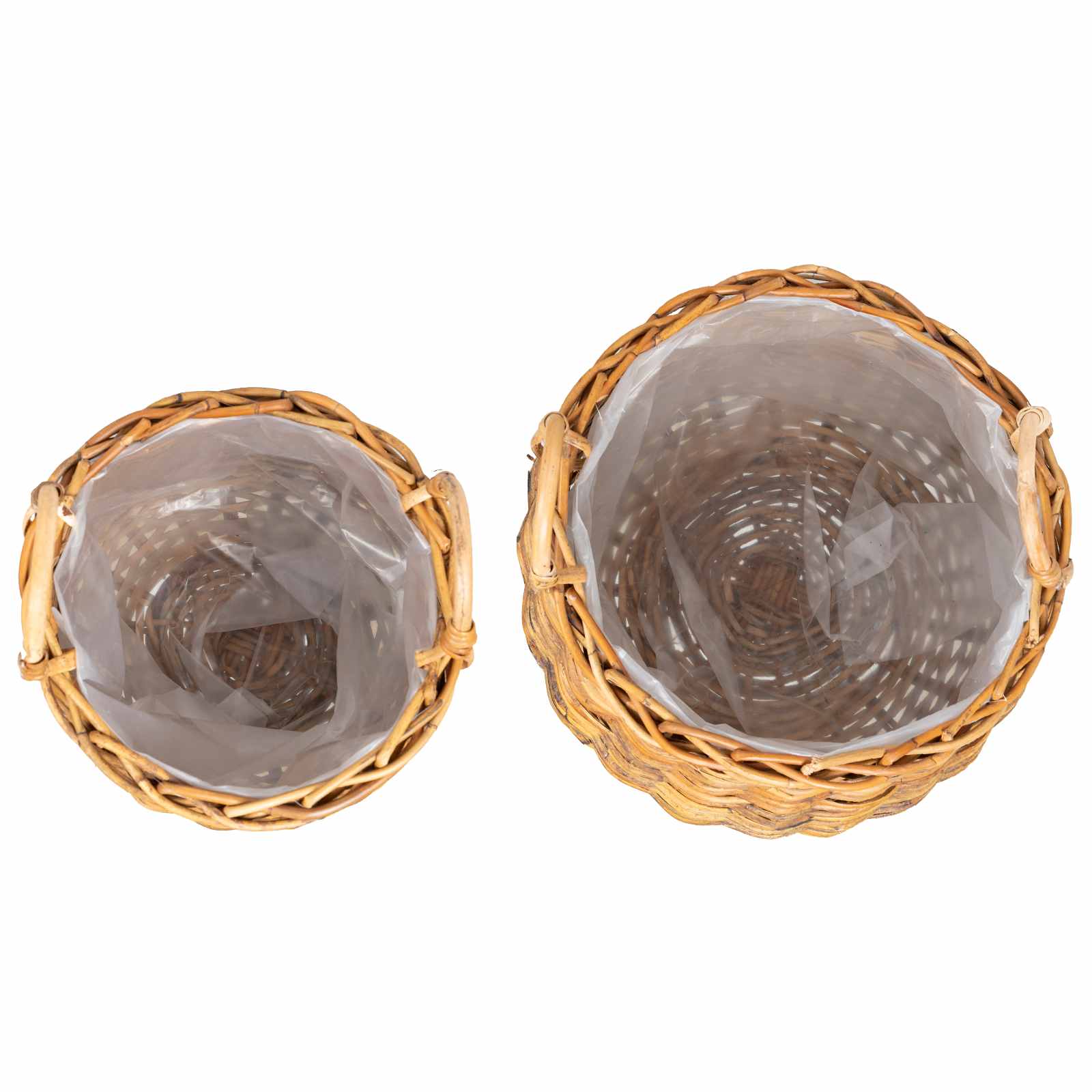 Blumentopf Körbchen 2 Stk. Natürliches Grau Kubu Rattan
