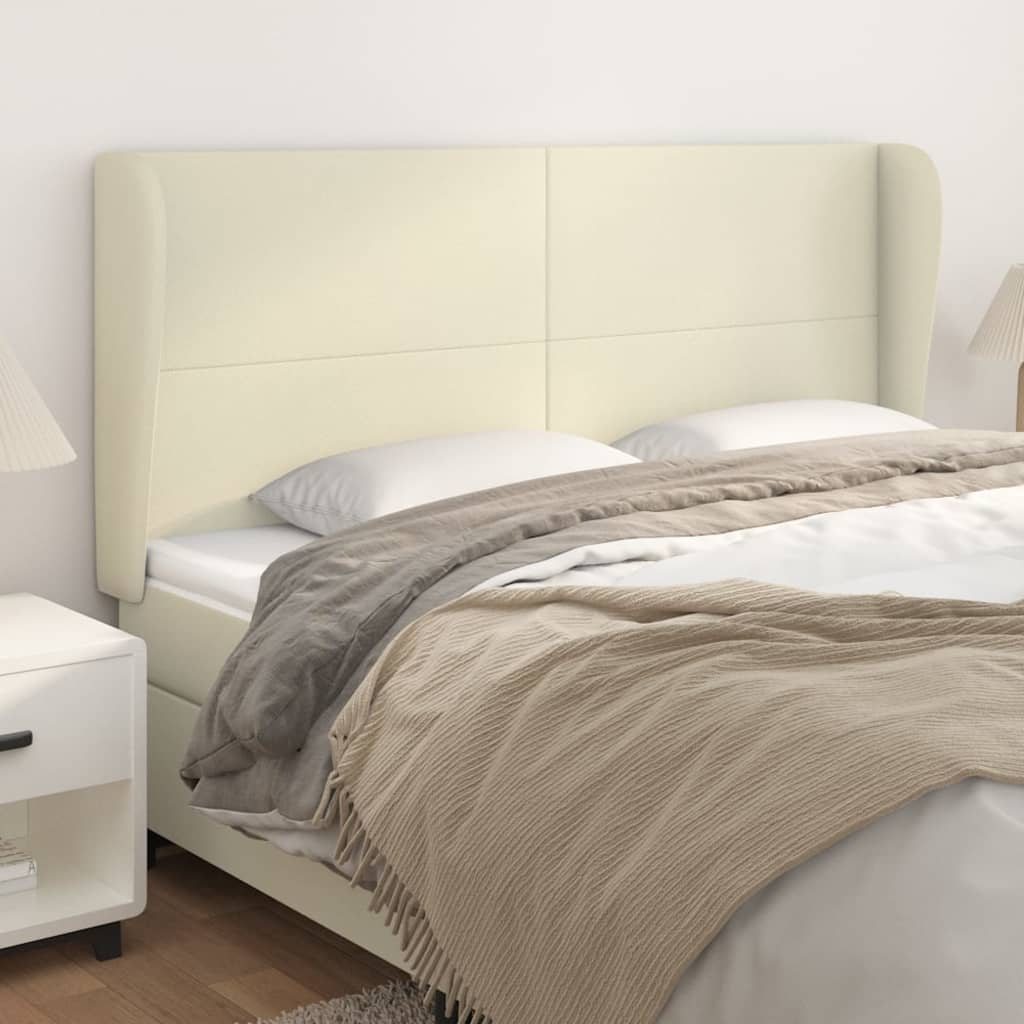 Kopfteil mit Ohren Creme 83x23x78/88 cm Kunstleder