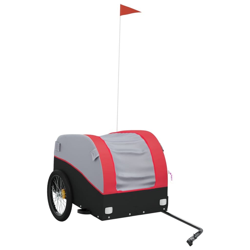 Fahrradanhänger Schwarz und Orange 30 kg Eisen
