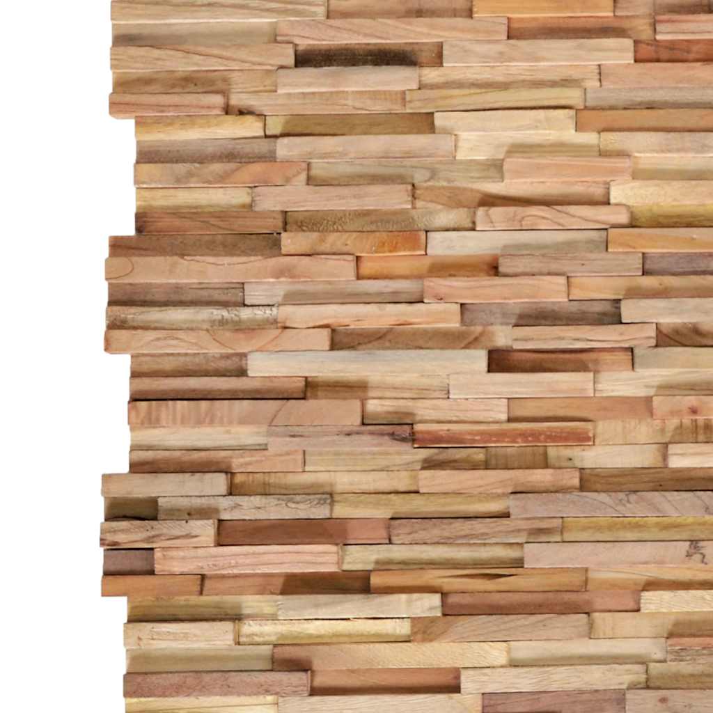 3D-Wandverkleidung 10 Stk. 1,01 m² Massivholz Teak