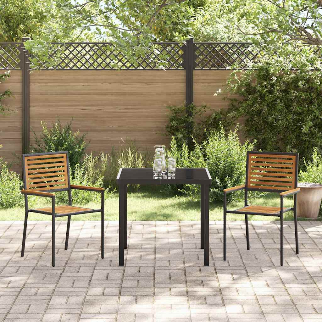 Garten Stapelstühle 4 pcs Braun und Schwarz 54 x 56 x 90 cm