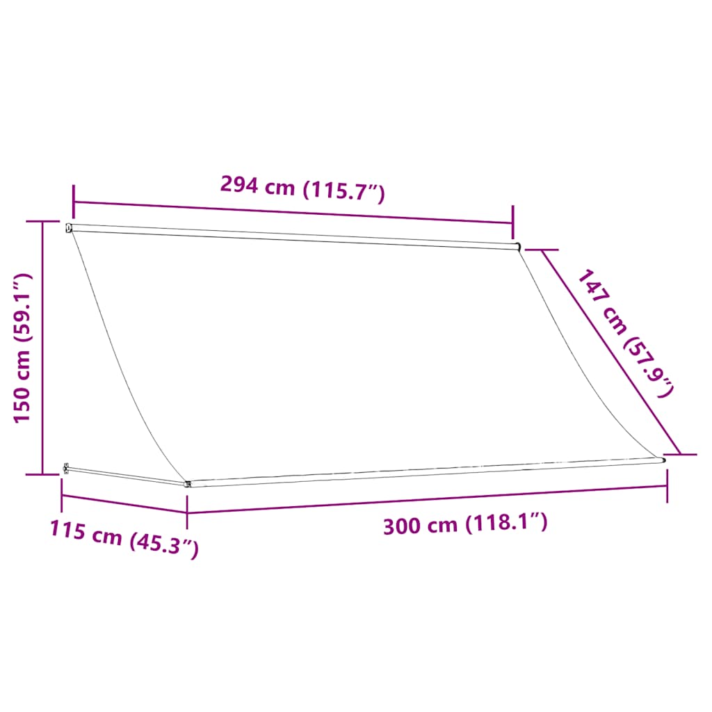 Markise Einziehbar Anthrazit 100x150 cm Stoff und Stahl