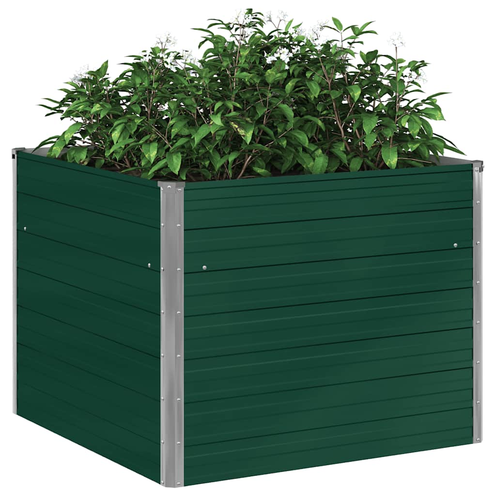 Hochbeet 100 x 100 x 77 cm Verzinkter Stahl Grau