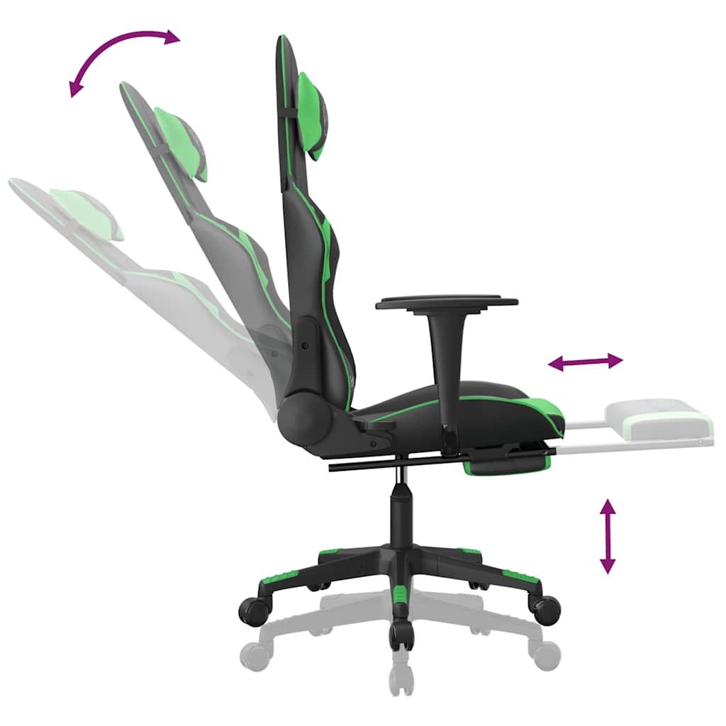 Gaming-Stuhl mit Massagefunktion Schwarz und Blau Kunstleder