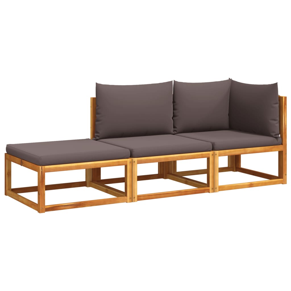 6-tlg. Gartensofa-Set mit Kissen Holz Akazie & Seil