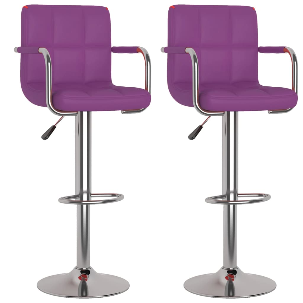 Barhocker 2 Stk. Rot Kunstleder