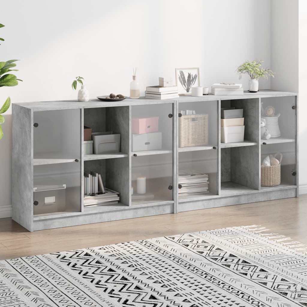 Bücherschrank mit Türen Weiß 204x37x75 cm Holzwerkstoff