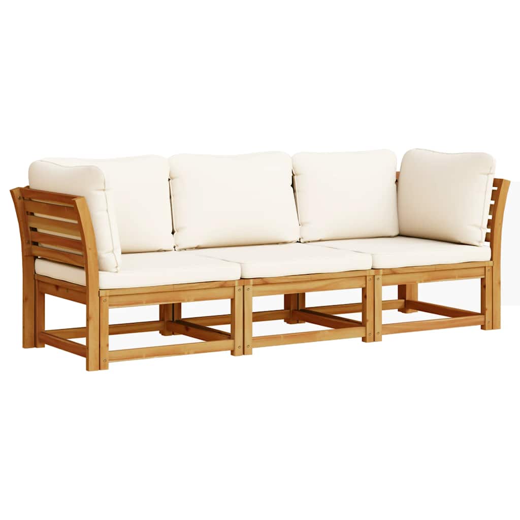 4-tlg. Garten-Lounge-Set mit Kissen Massivholz Akazie