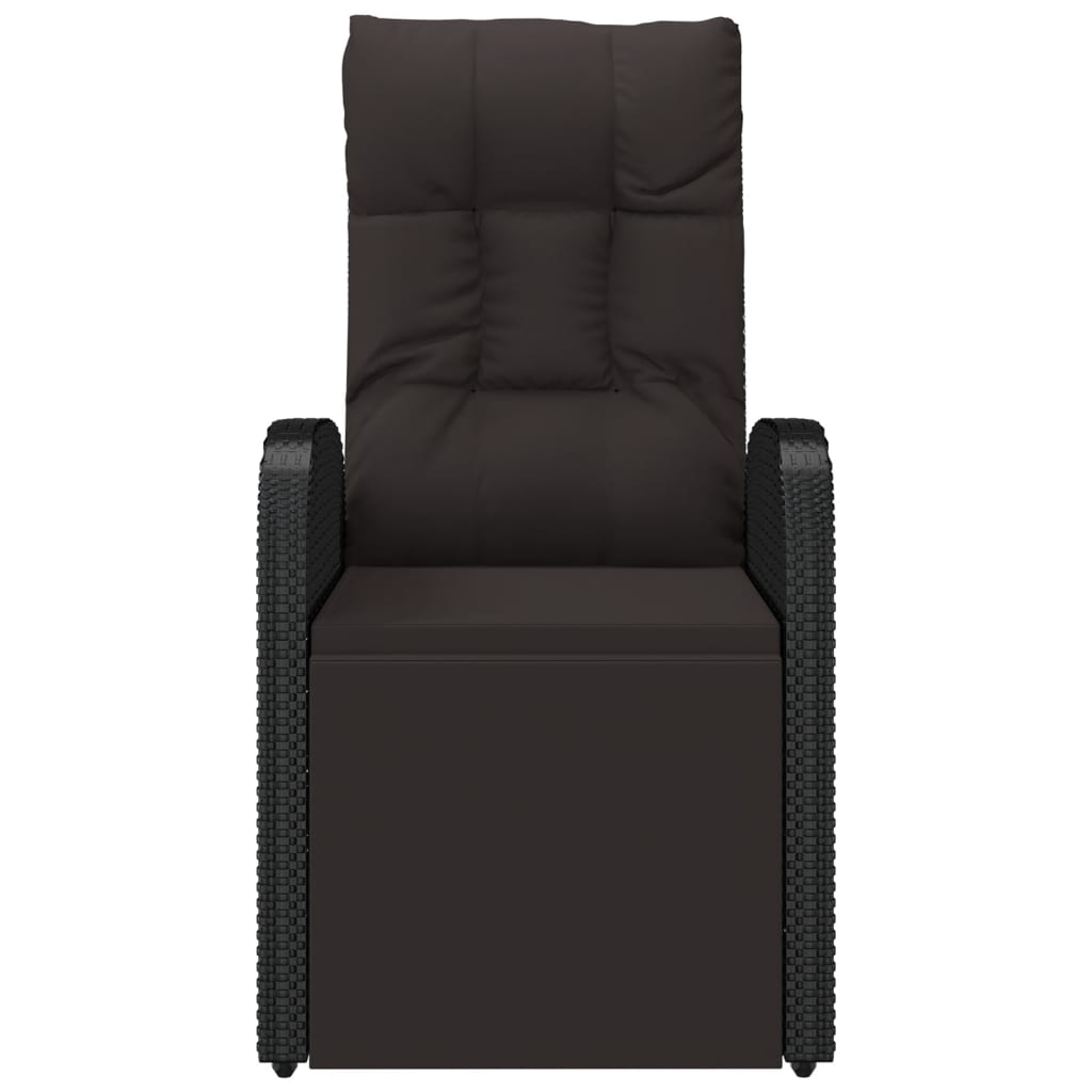 Garten-Liegestühle mit Kissen 2 Stk. Grau Poly Rattan