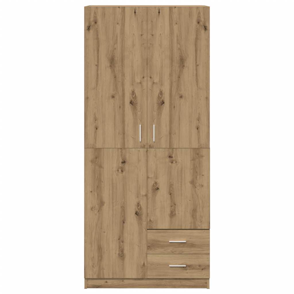 Kleiderschrank Weiß 80x52x180 cm Holzwerkstoff