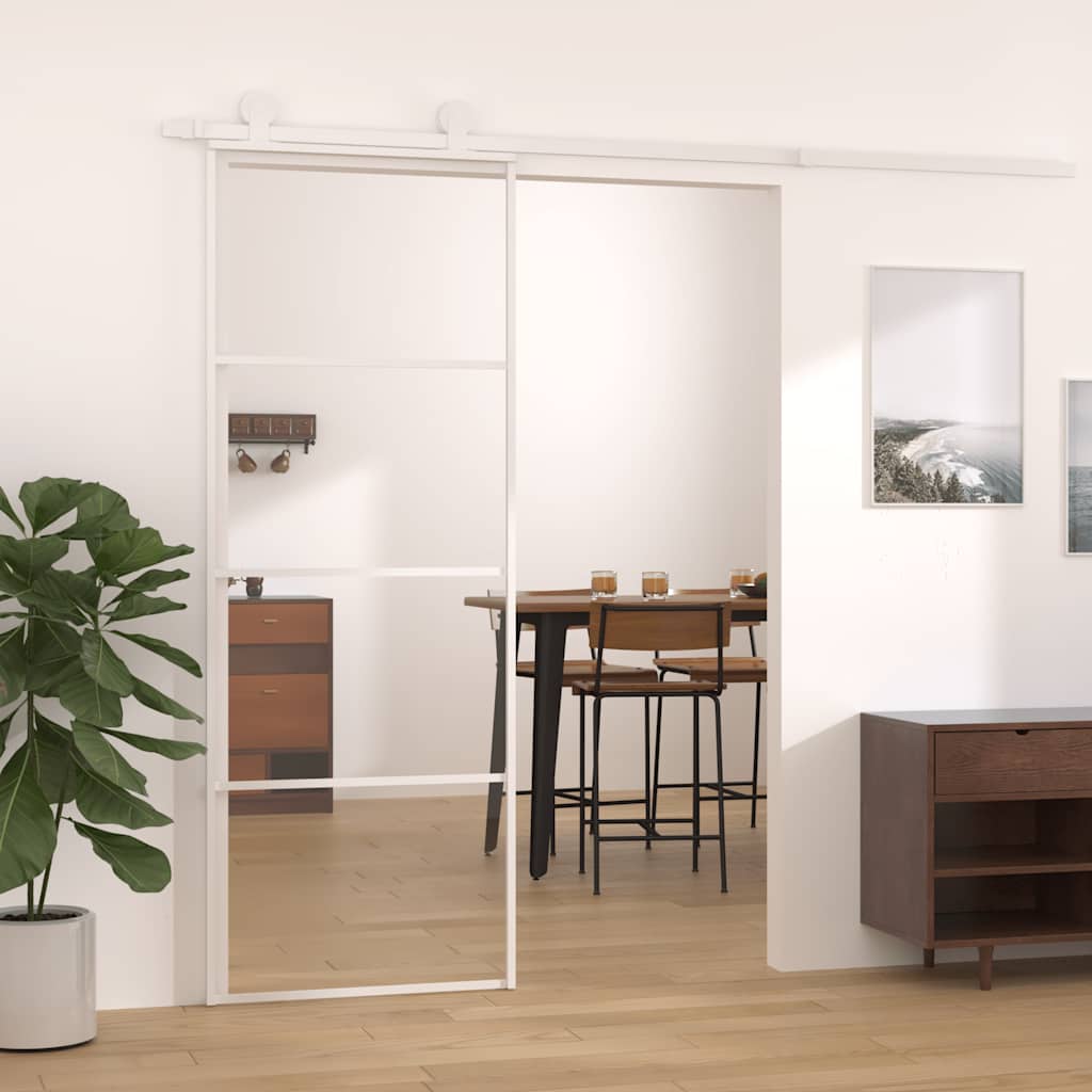 Schiebetür Aluminium und ESG Glas 90x205 cm Schwarz