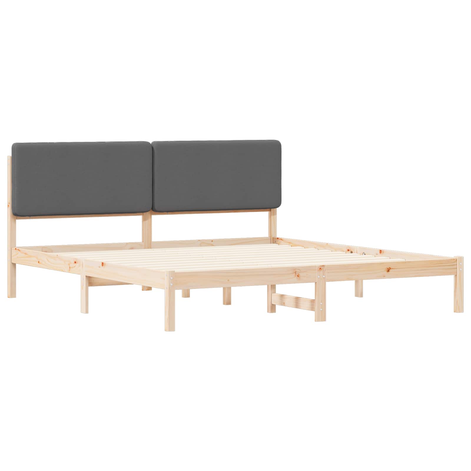 Bettgestell mit gepolstertem Kopfteil Hellgrau 200 x 200 cm