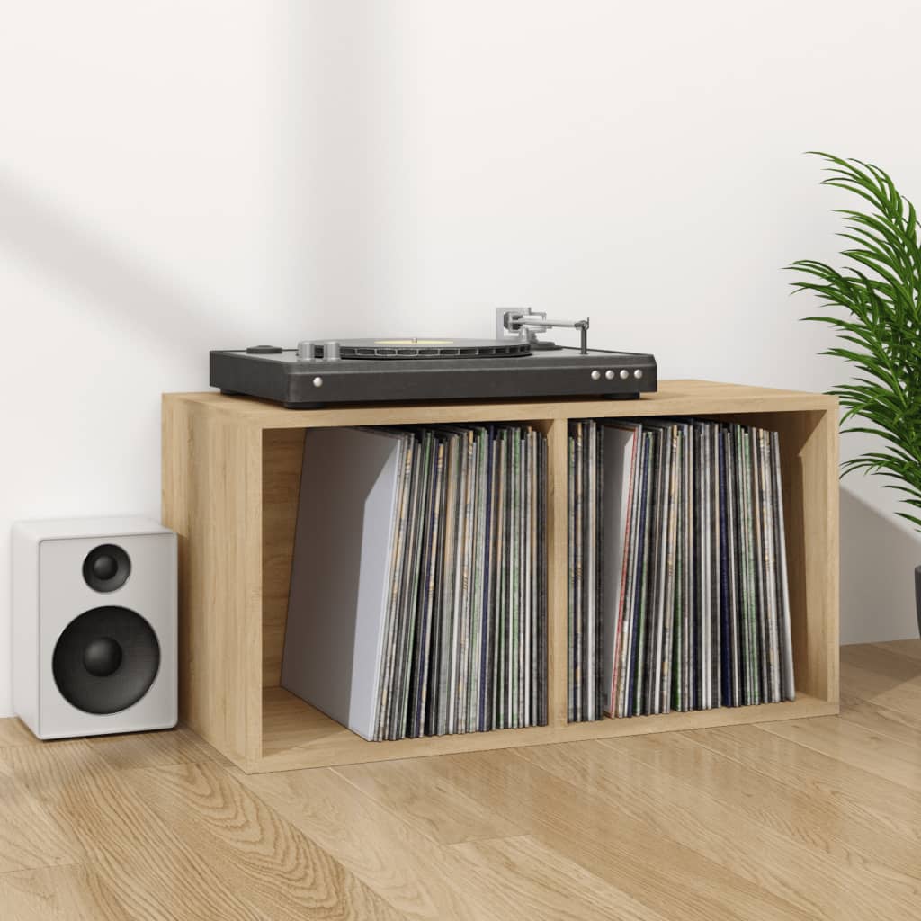 Schallplatten-Aufbewahrungsbox Weiß 71x34x36 cm Holzwerkstoff