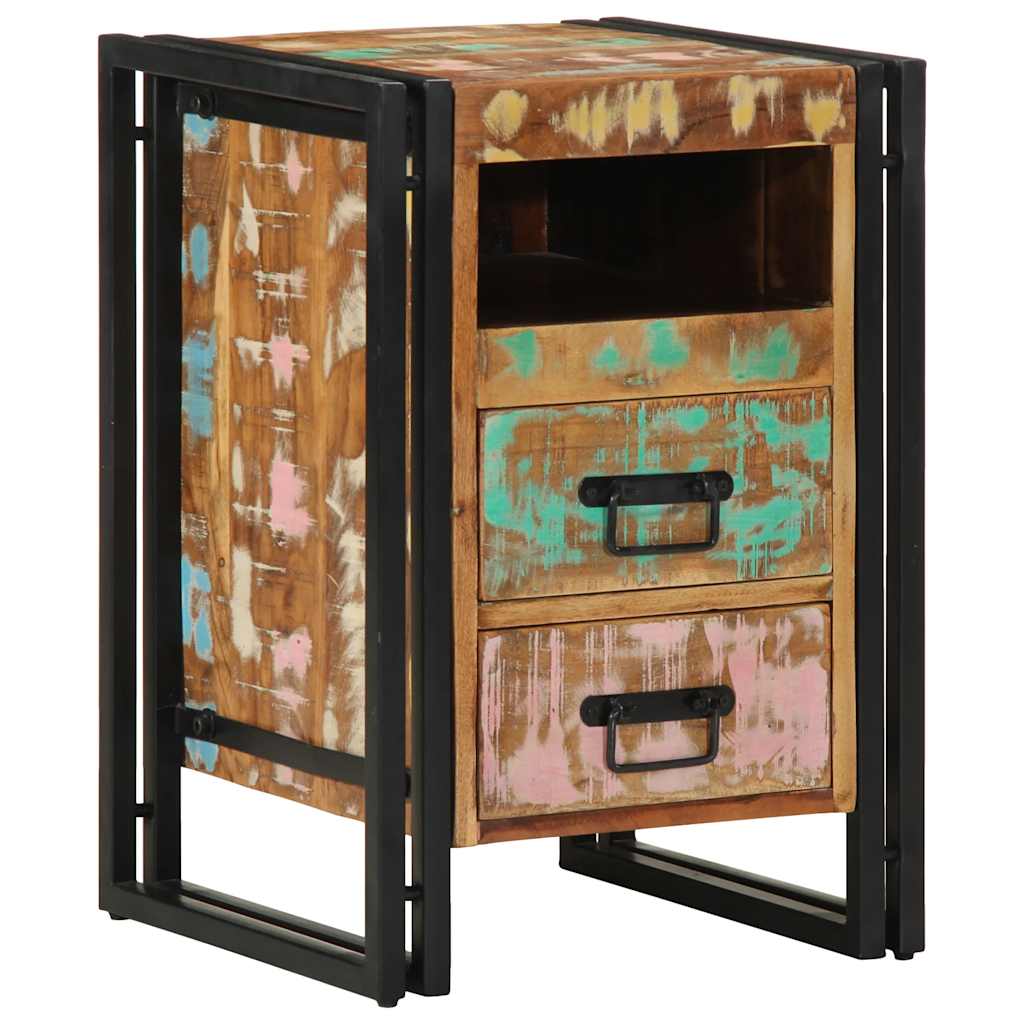 Nachttisch 40x40x59 cm Altholz Massivholz