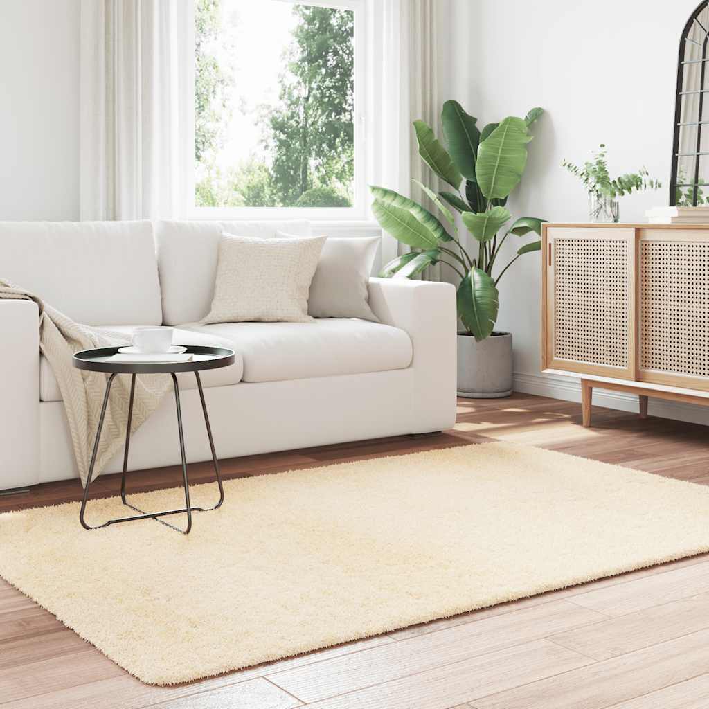 Teppich Shaggy Hochflor NAVARRA Beige 60x100 cm Polyester