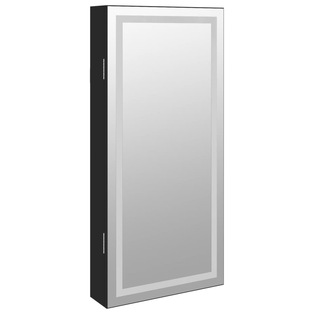 Spiegel-Schmuckschrank mit LED-Beleuchtung Wandmontage Weiß