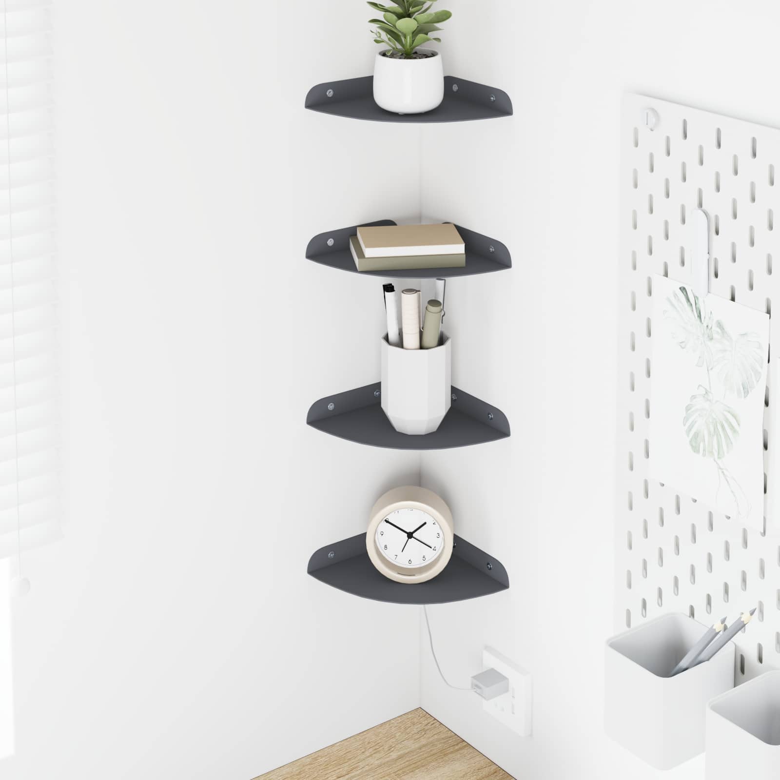 Schwebendes Regal mit Regal 2 pcs Schwarz 15 x 15 x 2 cm