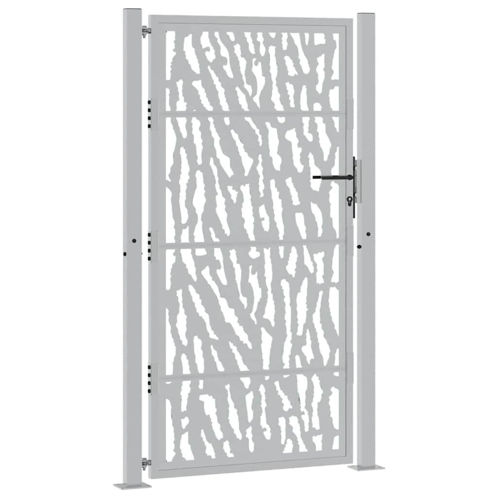Gartentor Schwarz 100x100 cm Stahl Lichtdesign