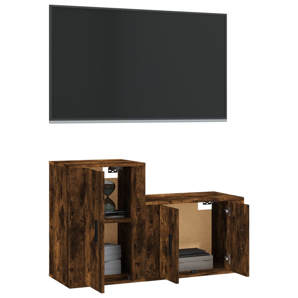 2-tlg. TV-Schrank-Set Weiß Holzwerkstoff