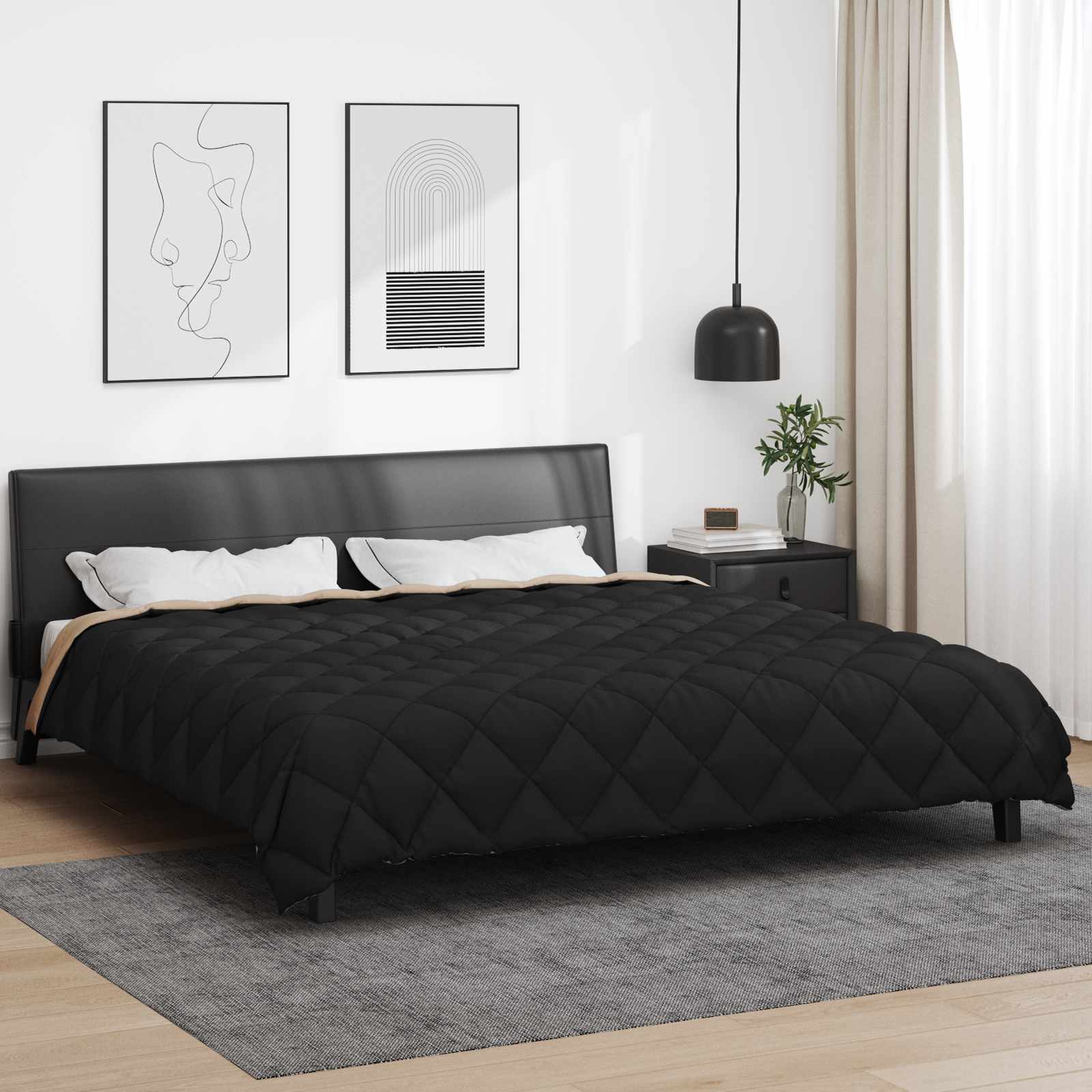 Winterbettdecke Anthrazit 135 x 200 cm Mikrofaser