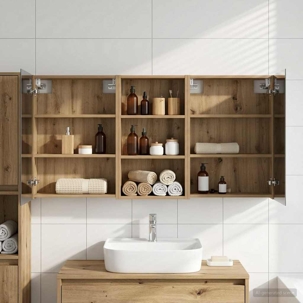 Badezimmerschrank-Set 3 pcs 80 x 10,5 x 50 cm Holzwerkstoff