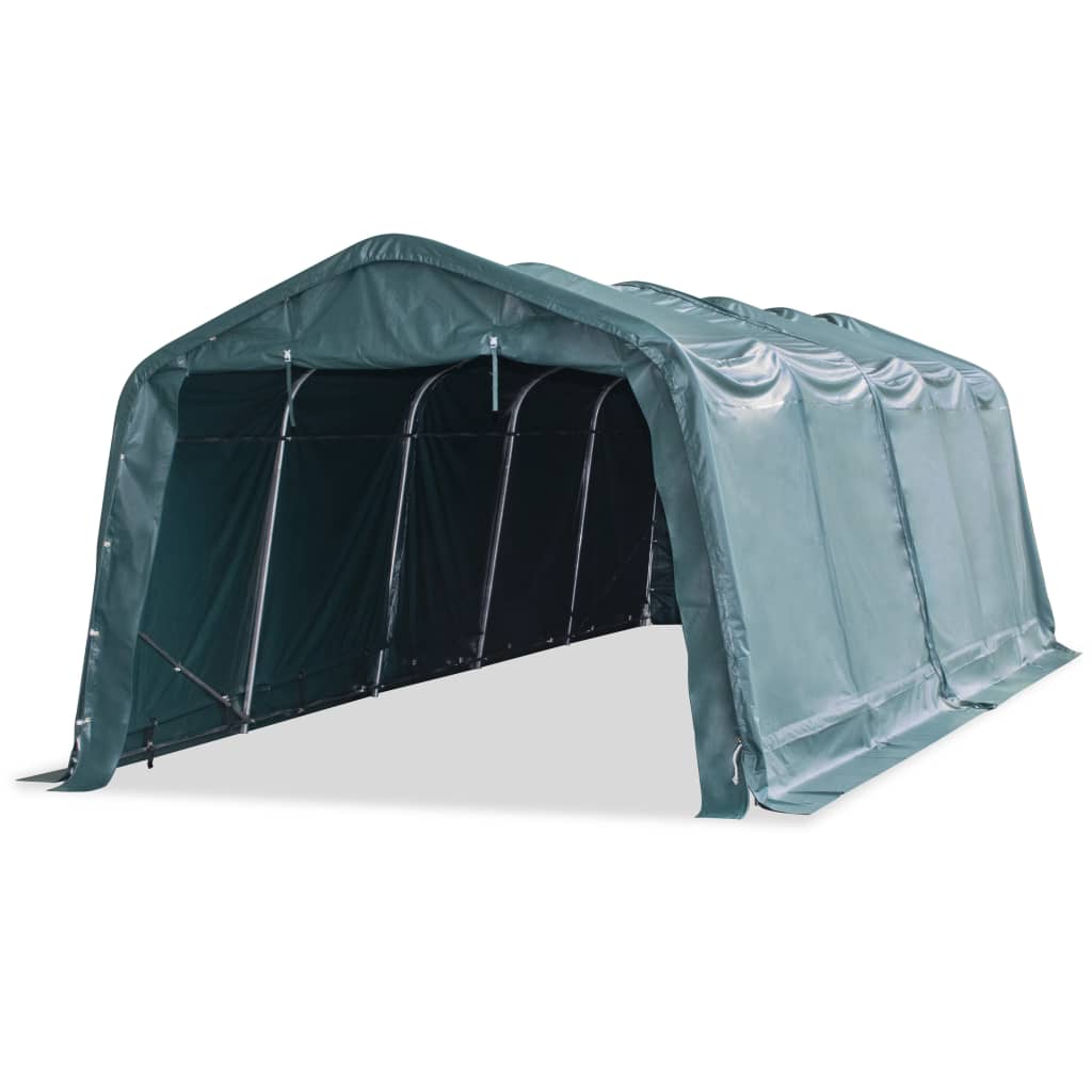Weidezelt PVC 550 g/m² 3,3×3,2 m Dunkelgrün