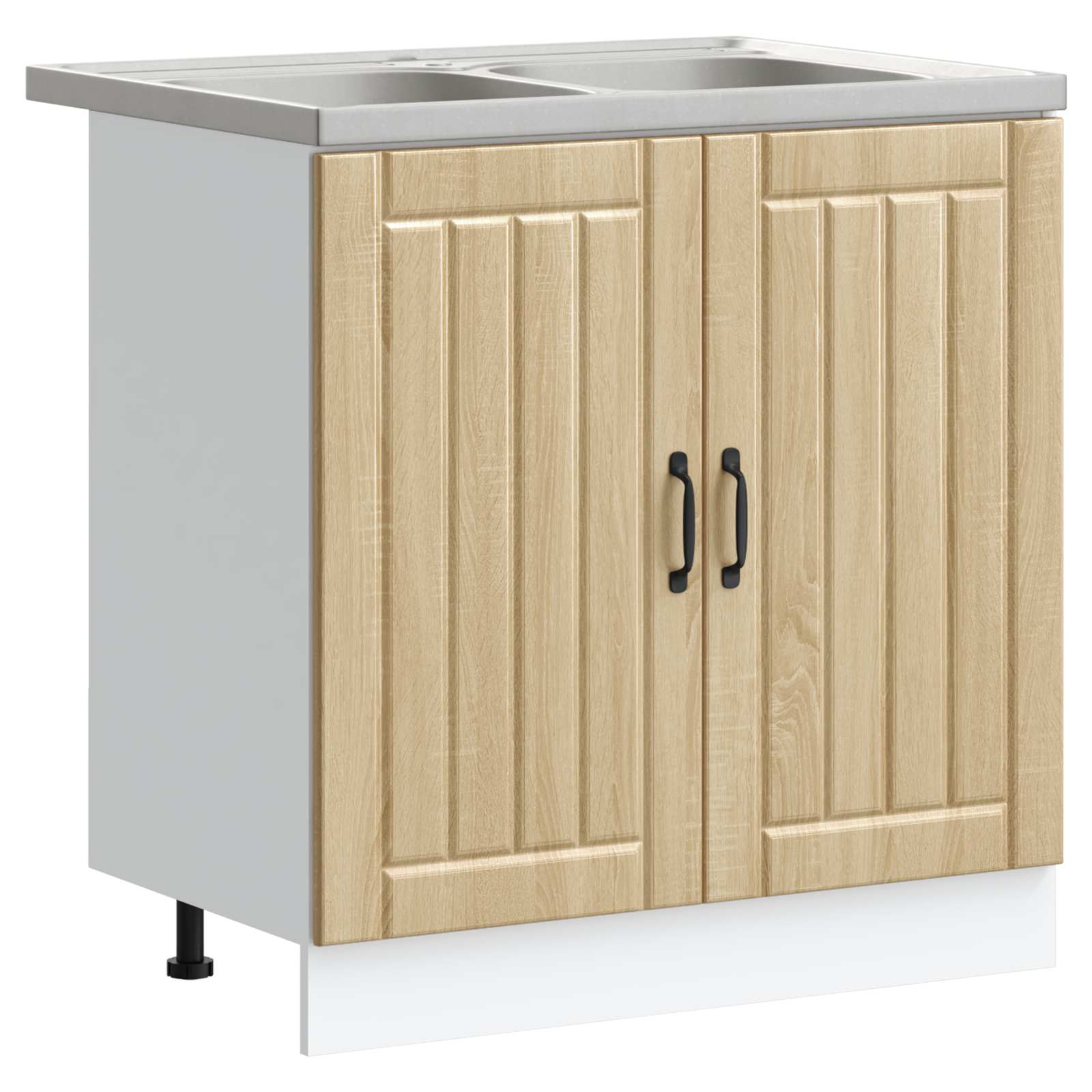 Waschbecken-Unterschrank mit Tür Lucca 2 pcs Weiß Holzwerkstoff