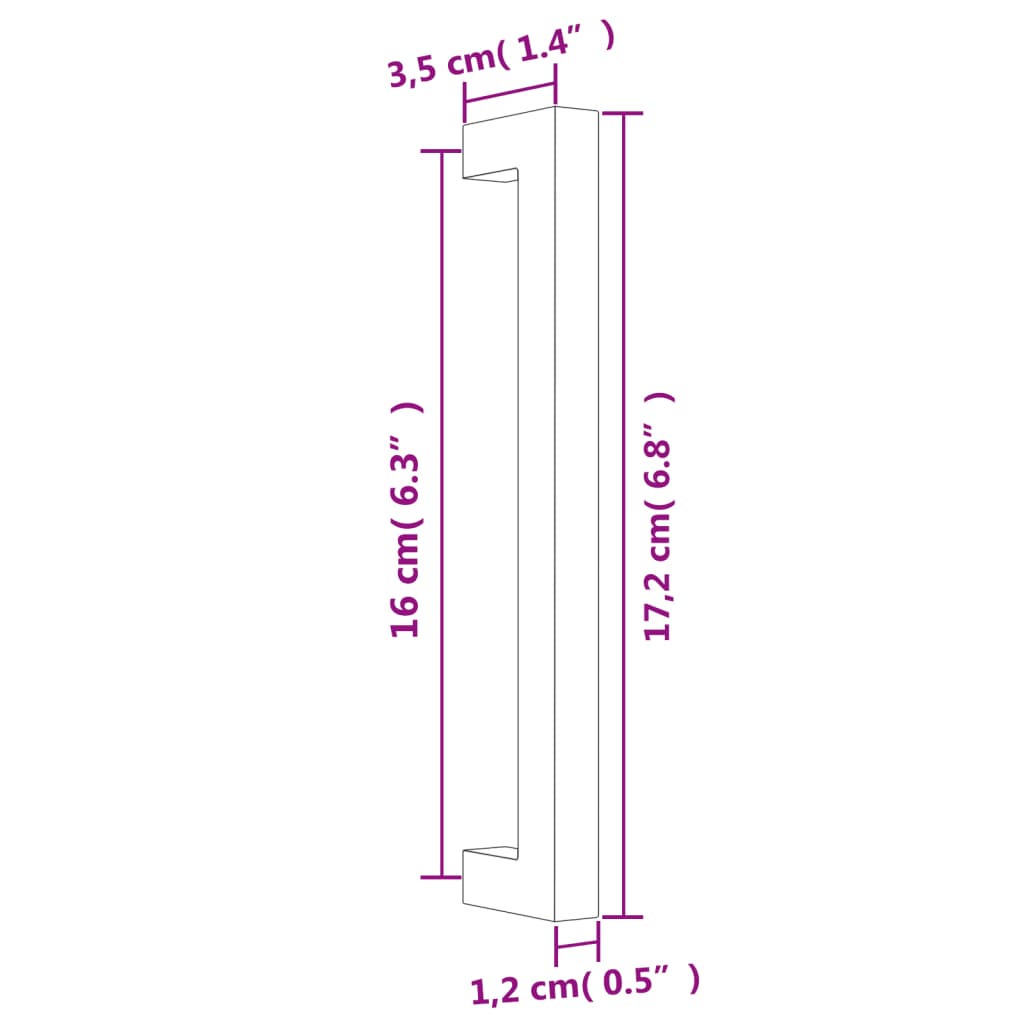 Möbelgriffe 10 Stk. Silbern 64 mm Edelstahl