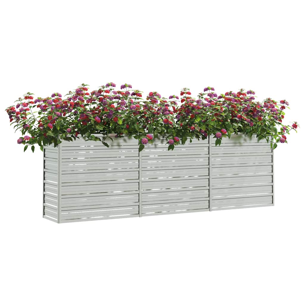 Garten-Hochbeet 160x80x77 cm Verzinkter Stahl Silbern