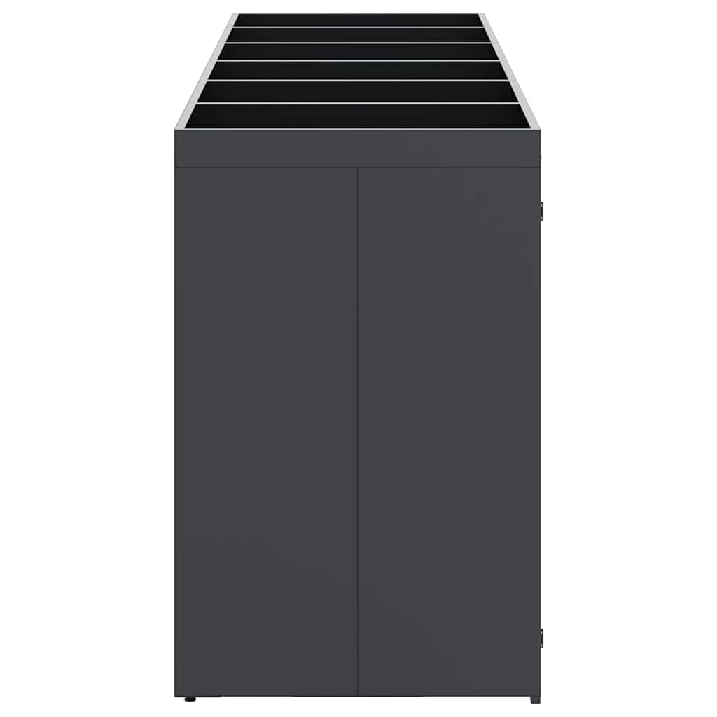 Mülltonnenbox für 2 Tonnen Schwarz 138x79x117 cm Stahl