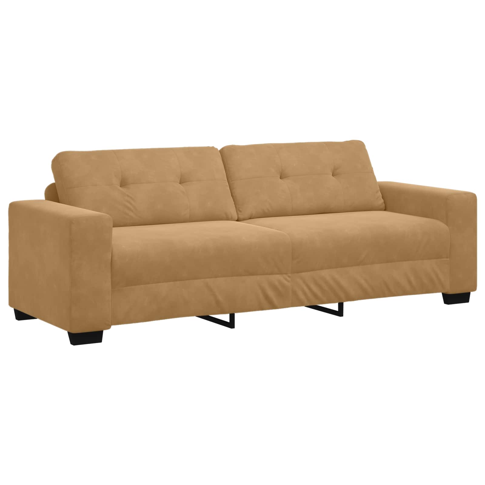 2-teiliges Sofa-Set mit Kissen, hellgrauer Samt