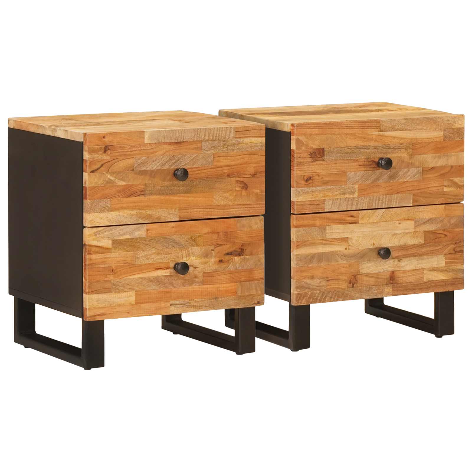 Nachttisch Braun 40 x 33 x 46 cm Massivholz Mango