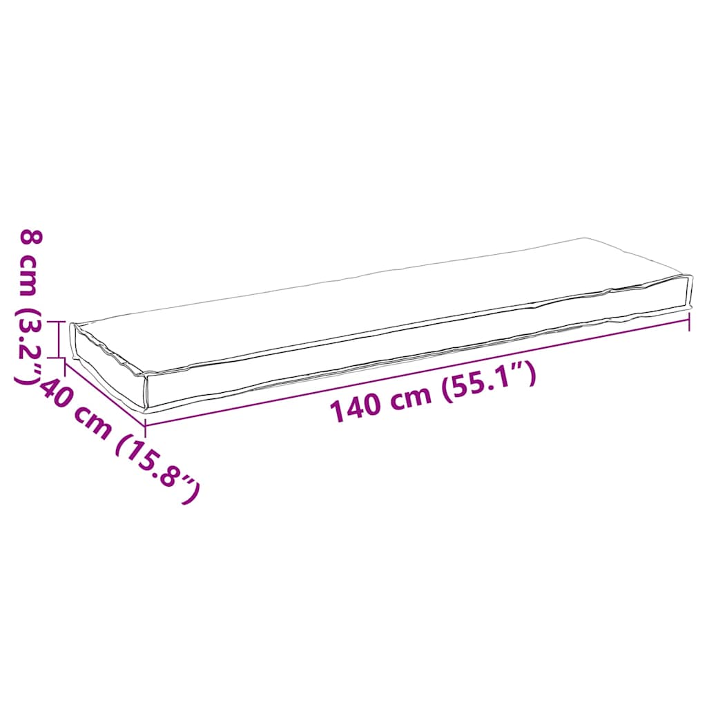 Kissen Anthrazit 140 x 40 x 8 cm Oxford-Stoff