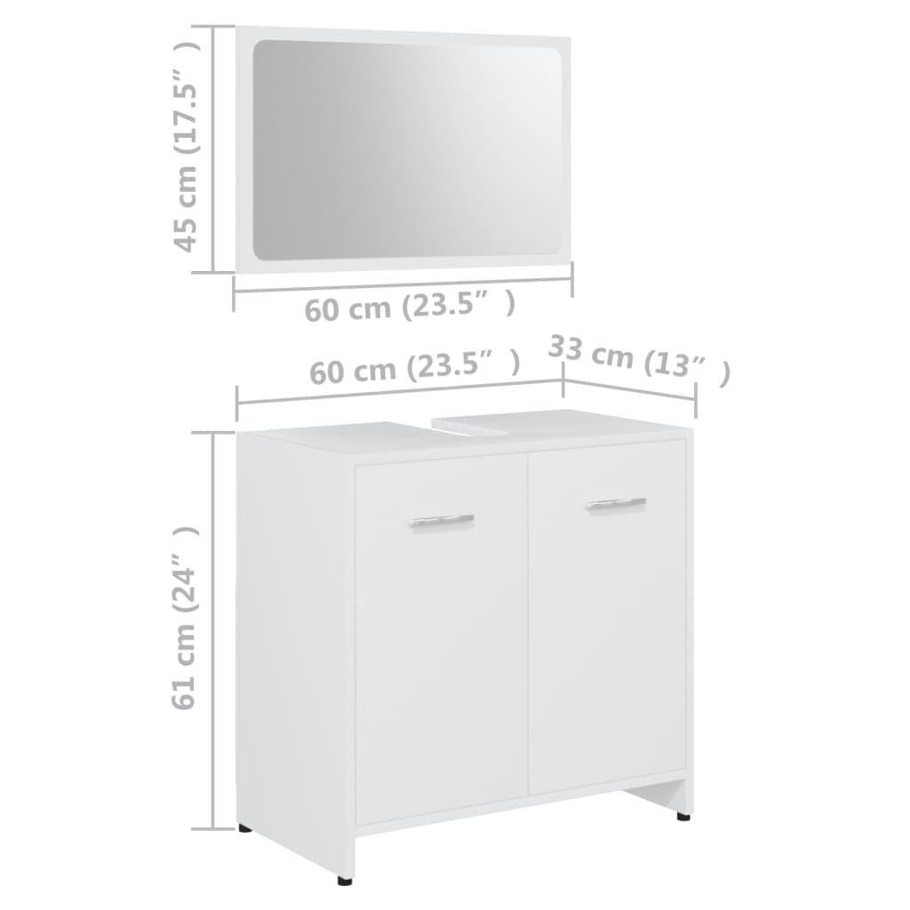 3-tlg. Badmöbel-Set Räuchereiche Holzwerkstoff