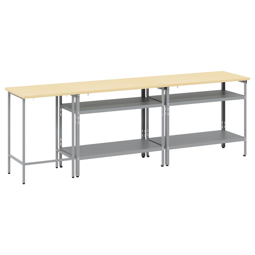Werkbank-Set mit Schubladen 2 pcs Rot und Grau 200 x 55 x 85 cm