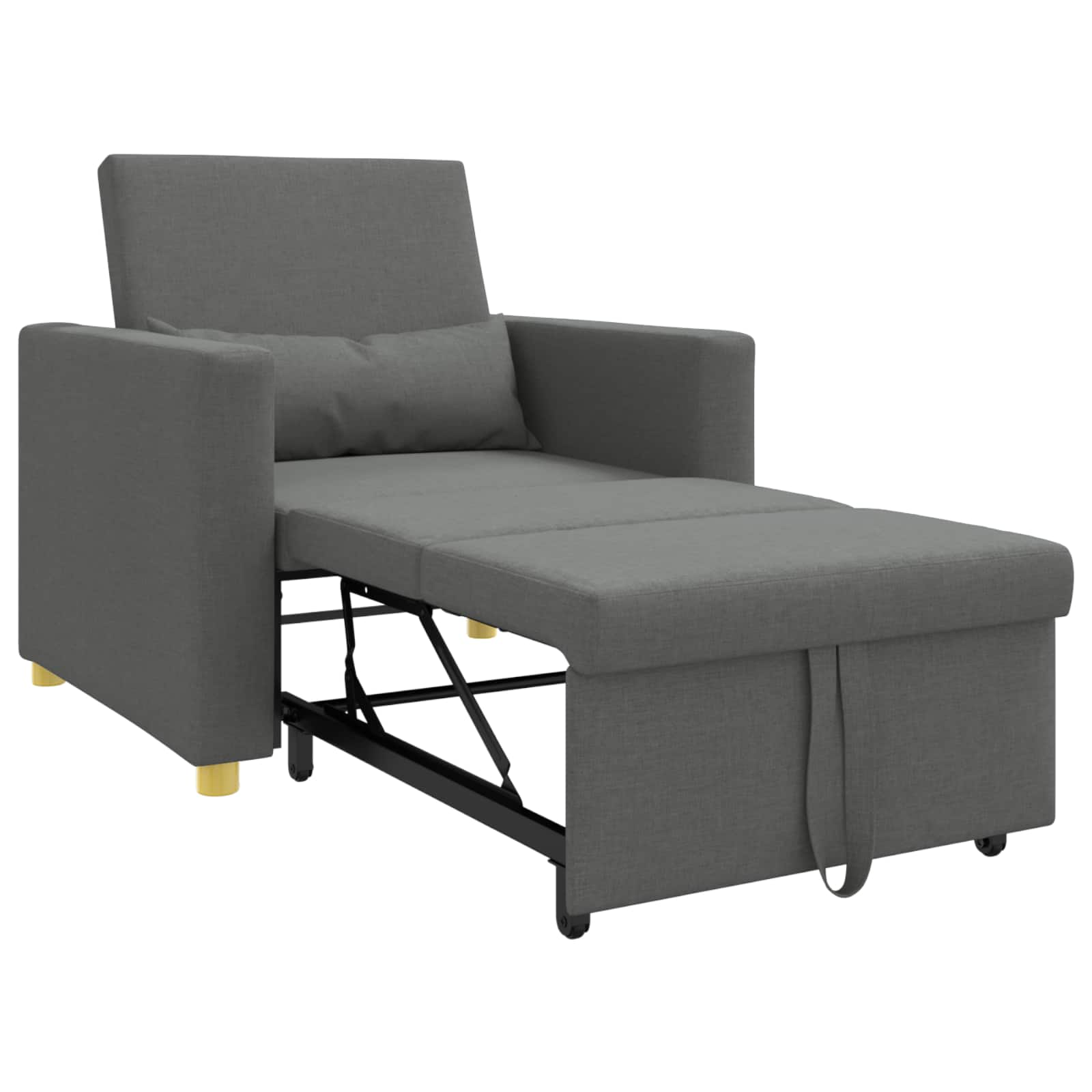 Ausziehbare Schlafcouch Einzel Hellgrau 90 x 165 x 87 cm Stoff