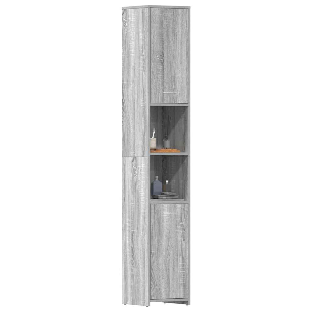 Badezimmerschrank Weiß 30x30x183,5 cm Holzwerkstoff