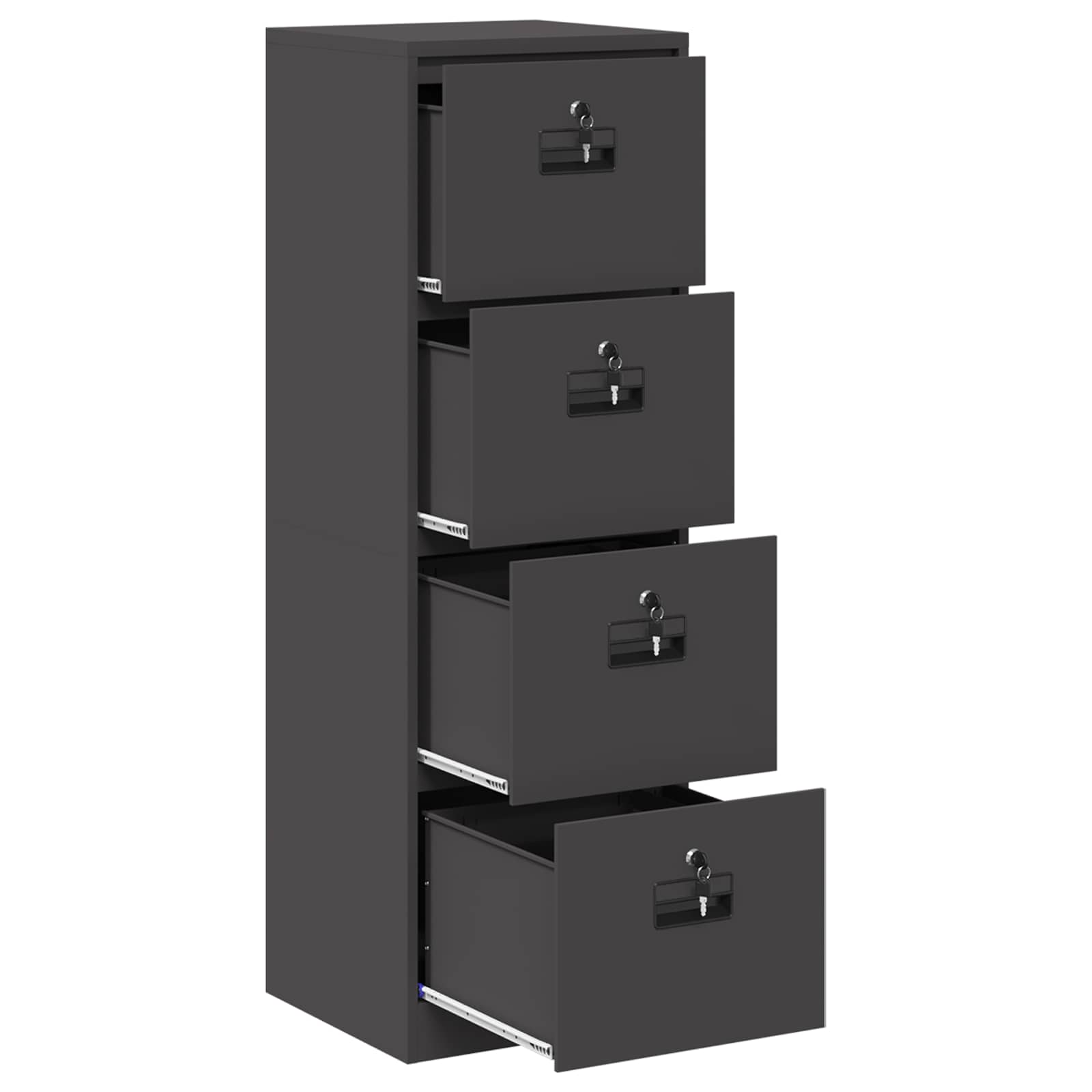 Aktenschrank 2 pcs Schwarz 44 x 50 x 139 cm Kaltgewalzter Stahl