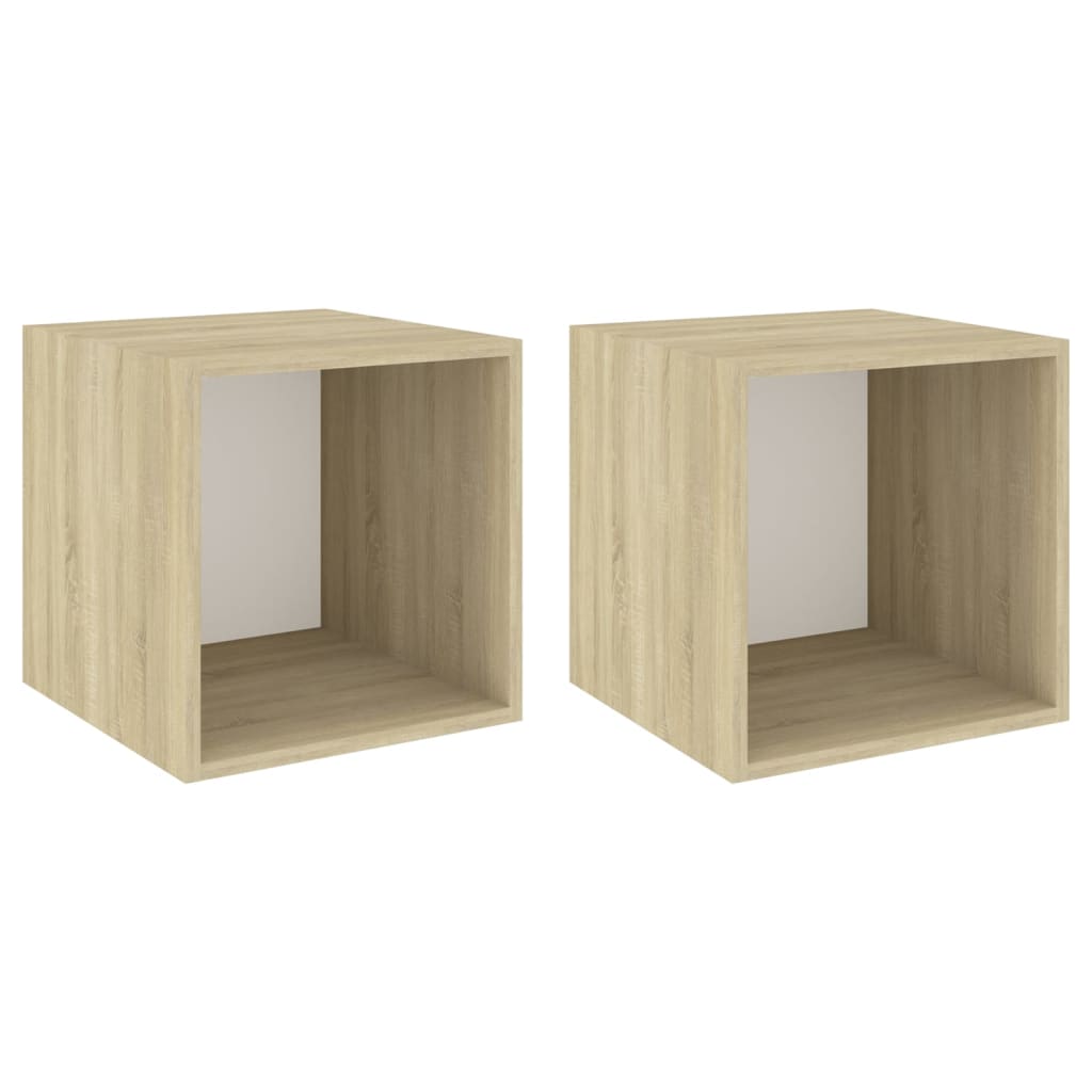 Wandschränke 2 Stk. Weiß 37x37x37 cm Holzwerkstoff