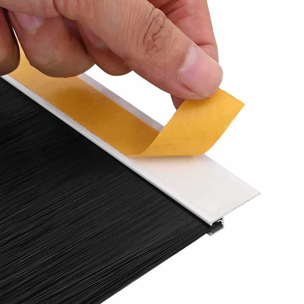 Selbstklebende Türbürstendichtungen 2 pcs Braun 100 cm