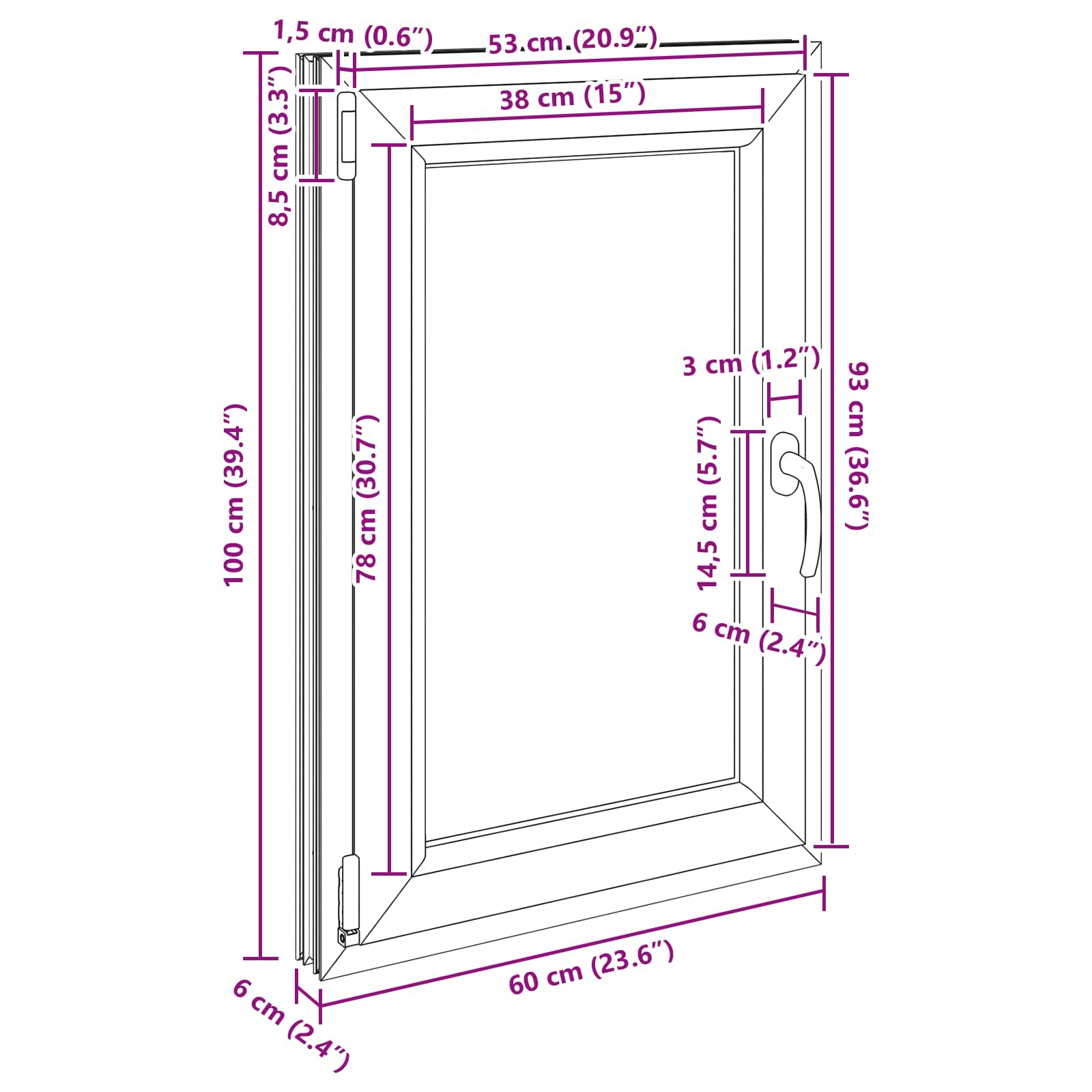 Kellerfenster RISOR 50 x 50 cm PVC und Glas Weiß