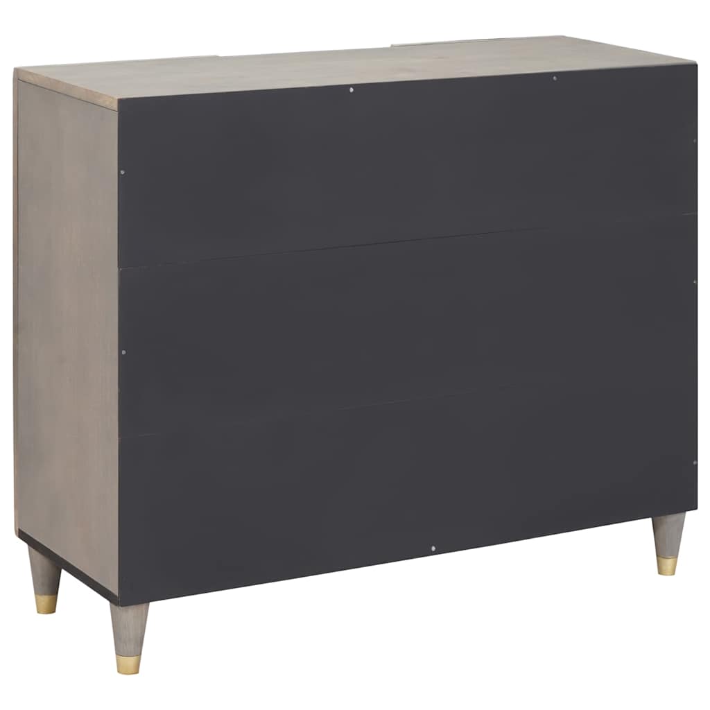 Sideboard mit Regal Braun 90 x 33 x 75 cm Massivholz Mango