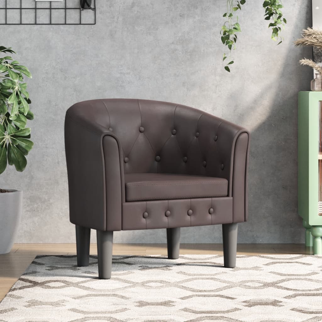 Clubsessel Grau Kunstleder