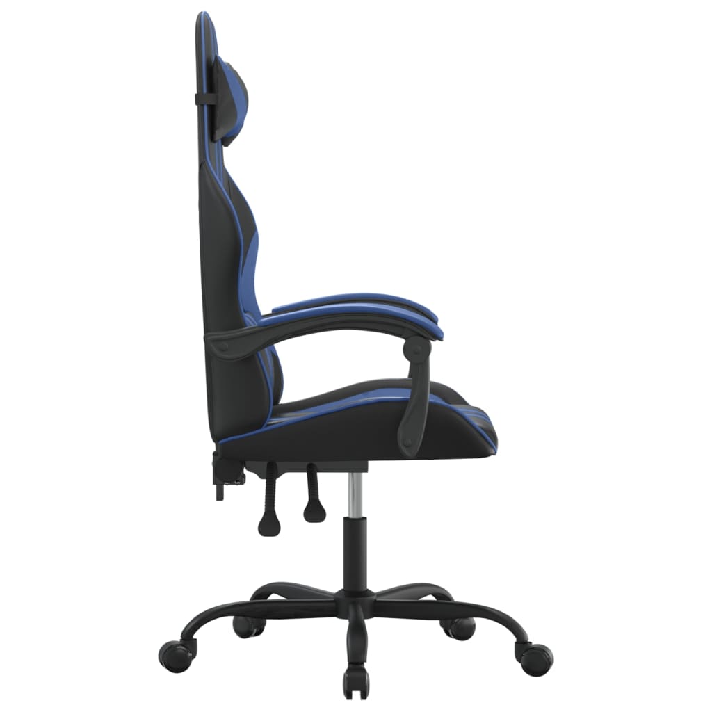 Gaming-Stuhl Drehbar Schwarz und Blau Kunstleder