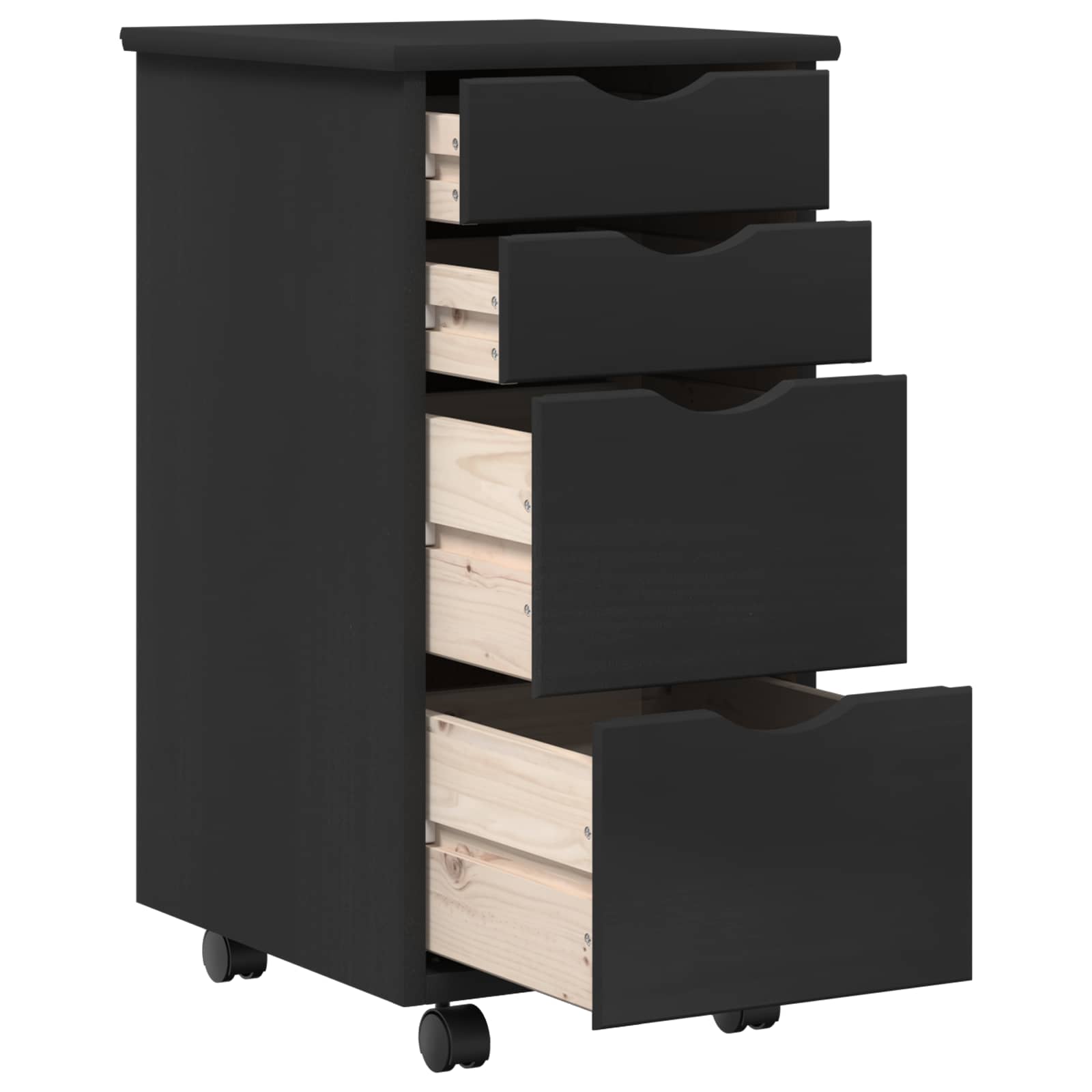 Desk und Rolling Cabinet Set MOSS 2 pcs Honigbraun