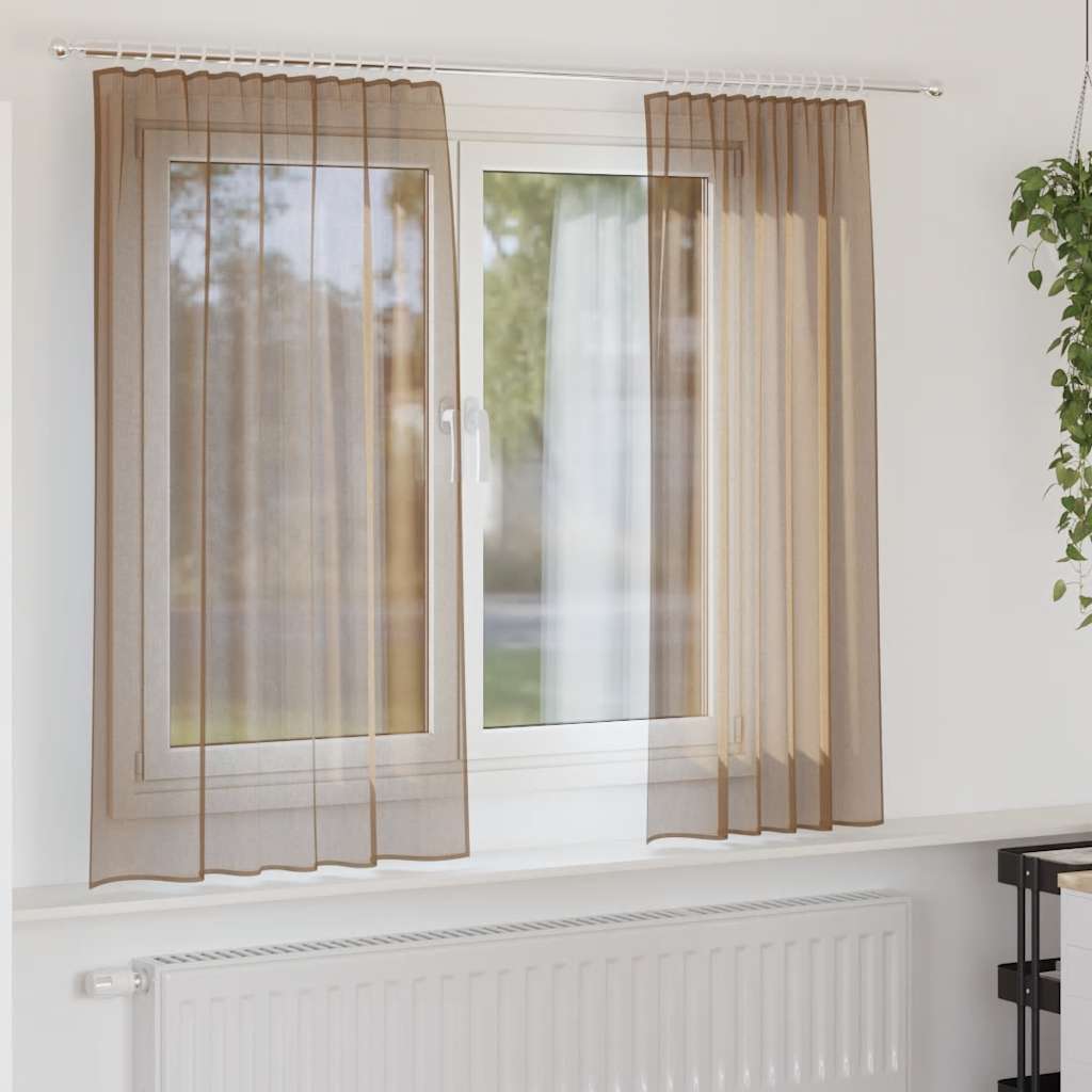 Voile Vorhänge mit Ösen 2 Stk. Apfelgrün 140x140 cm