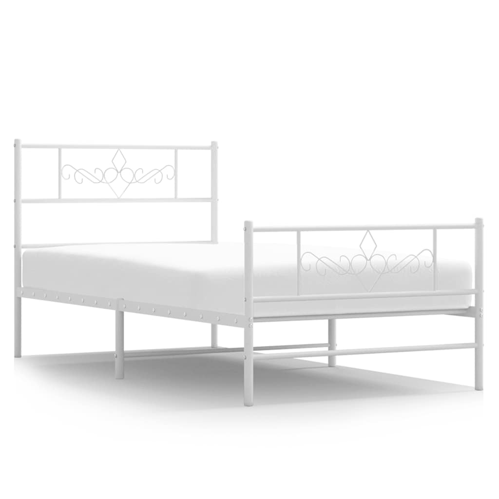 Bettgestell mit Kopfteil Metall Schwarz 100x190 cm