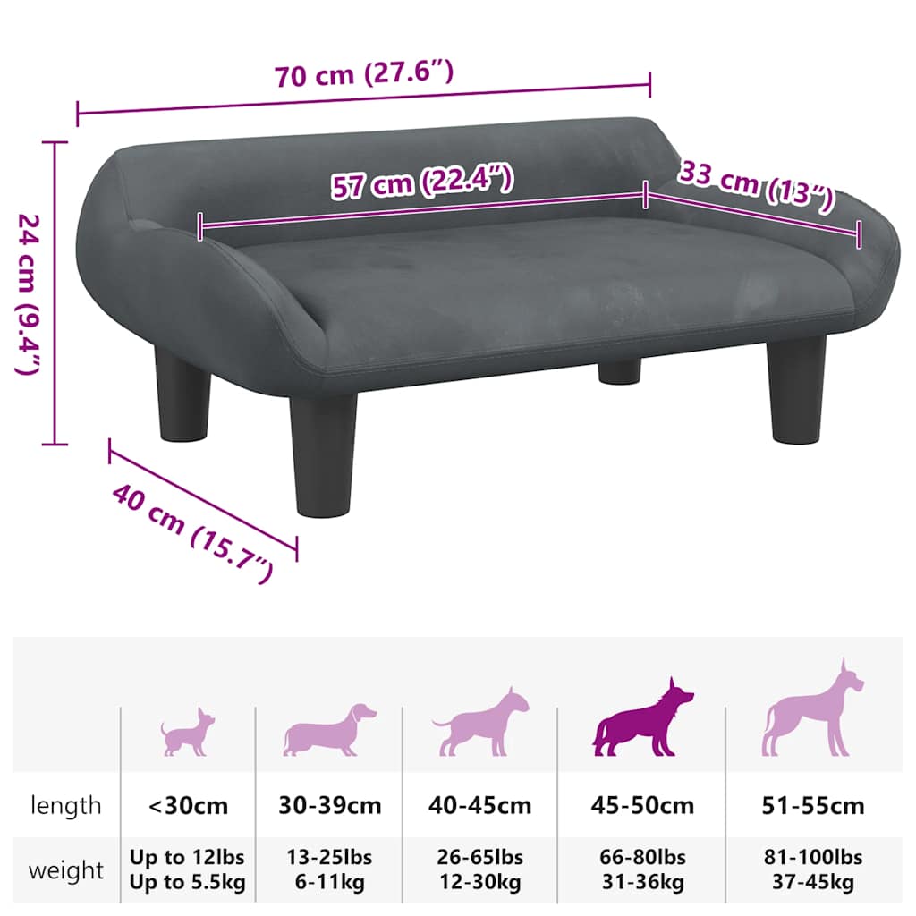 Hundebett Creme 70x40x24 cm Stoff